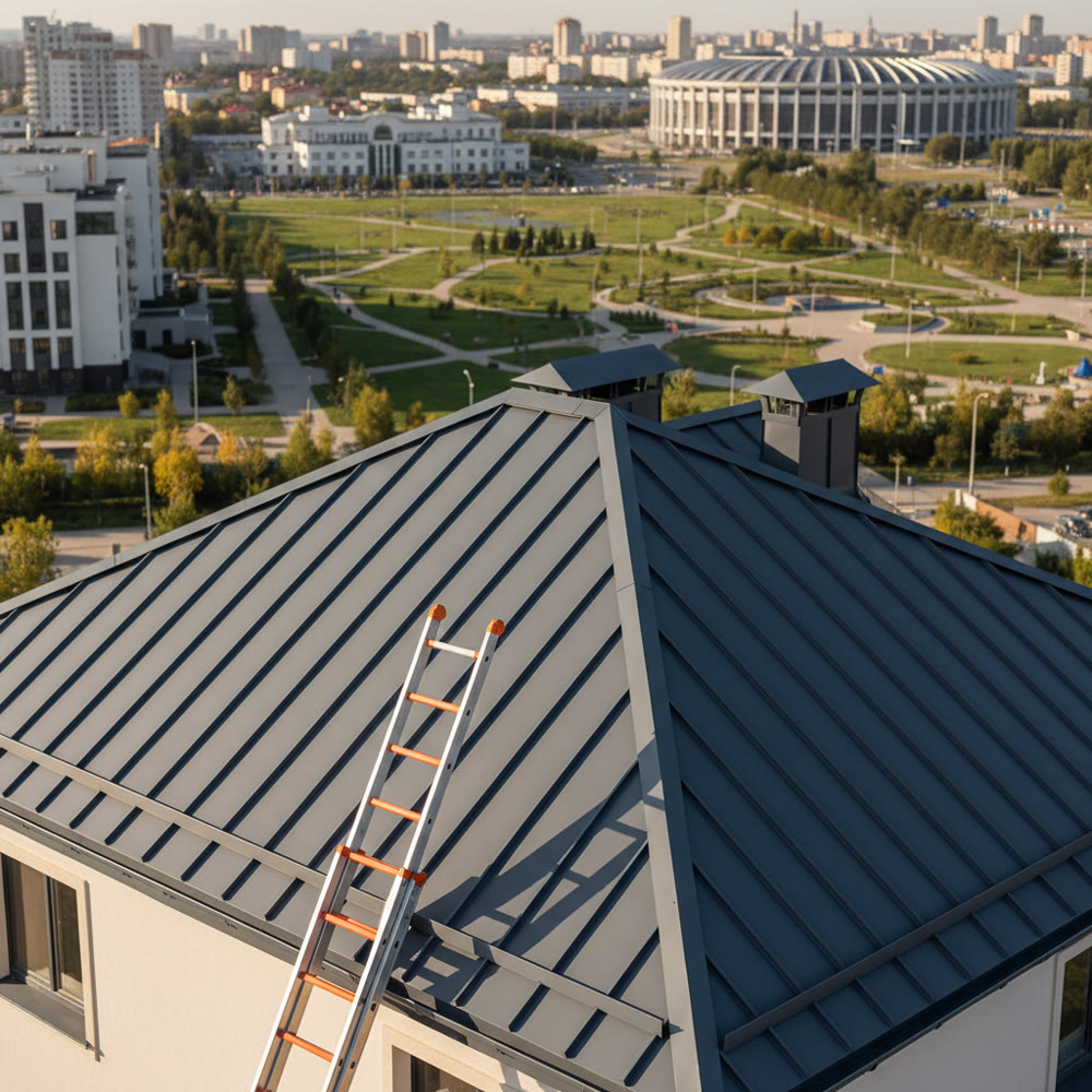 Вид на парк Галицкого, реклама кровельных работ в Краснодаре